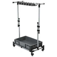 Broom and Mop Holder Floor Standing Cleaning Tool Cart