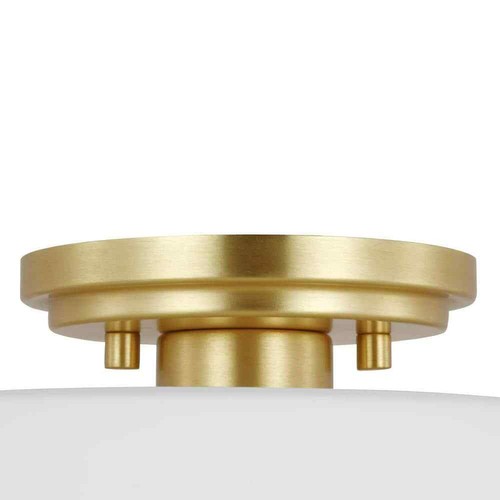 Progress Lighting Adley 8.62 in. Satin Brass Etched Opal Glass Flush Mount Light - Picture 12 of 12
