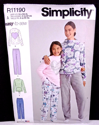 Pajama Tops & Pants Misses XS-XL Girls S M L Uncut S9019 Easy