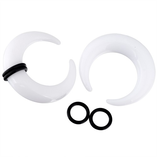 16Pcs Acrylic C Shaped Taper Pincher Septum Rings 14G-00G Gauges Piercing Kit - Picture 3 of 18