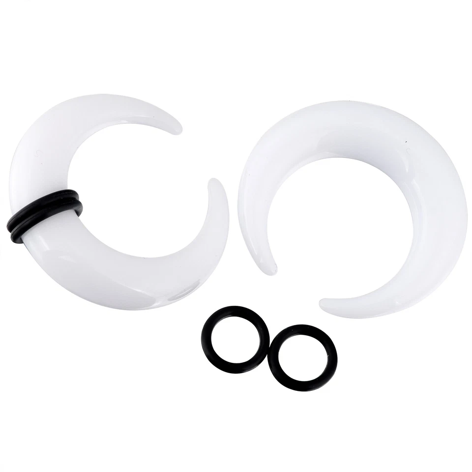 Kit de 16 piezas de anillos de tabique pinza cónica acrílica en forma de C calibres 14G-00G Foto 3 de 4