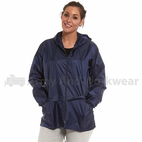 Damen Cagoul Regenjacke Mantel Kagoul Kapuze Pac A Way Mac Duschfest Parka - Bild 4 von 13
