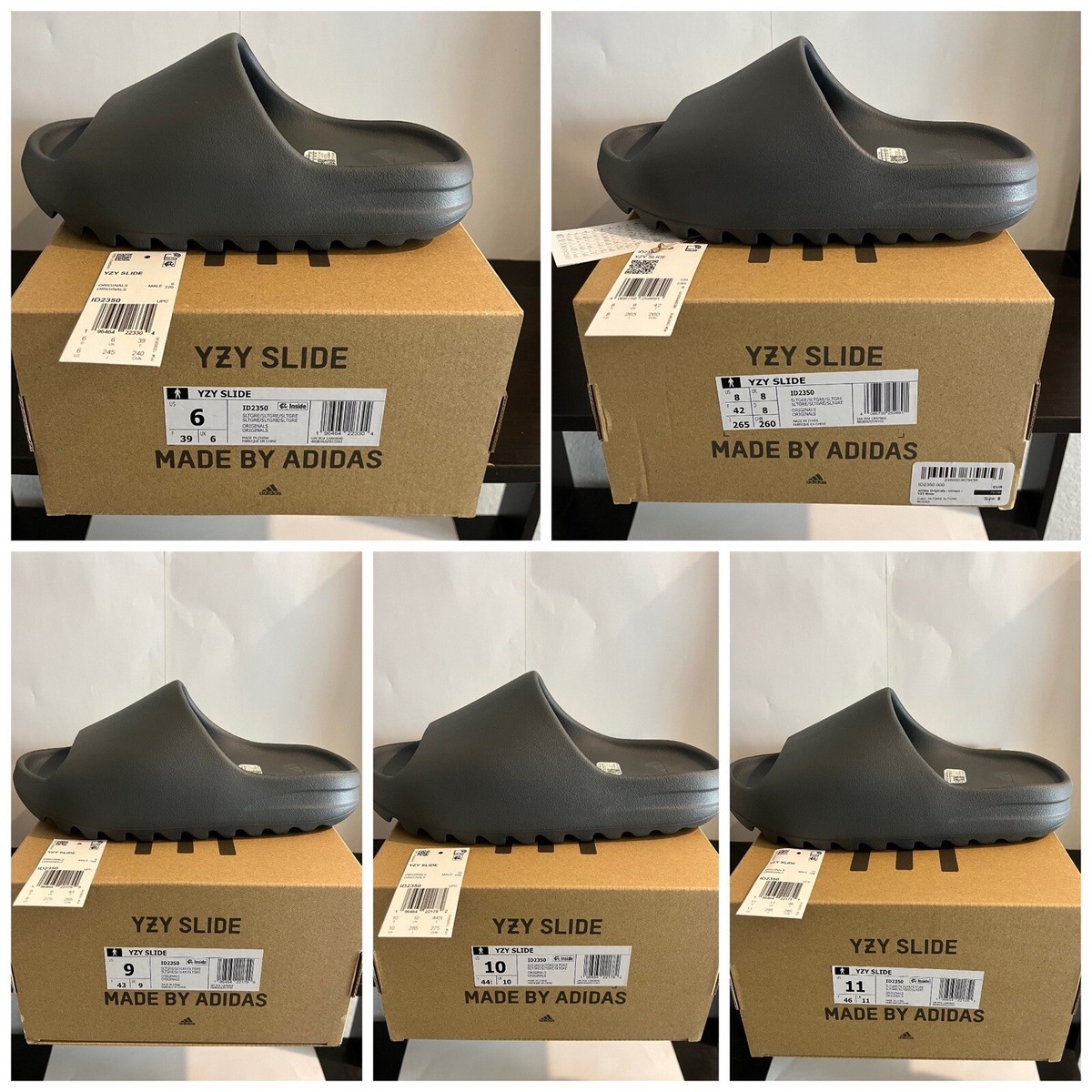 DS Men Sz9 - Adidas Yeezy Slide Slate Grey ID2350 (Fit in