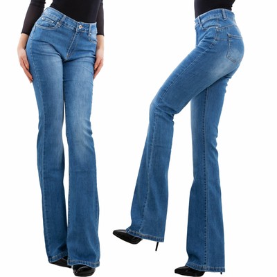 Jeans donna pantaloni campana flare donna slim zampa elefante TOOCOOL K6616  | eBay