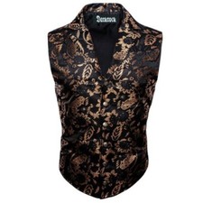 Gothic Mens Victorian Suit Vest Steampunk Waistcoat