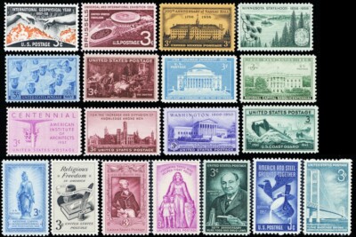 50 Different Mint Collectible 3 Cent Postage Stamps All Over 50  display picture 1