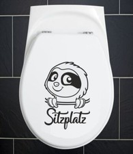 WC Deckel Aufkleber KLO Wandaufkleber BAD Tür Tattoo Faultier Sitzplatz 58