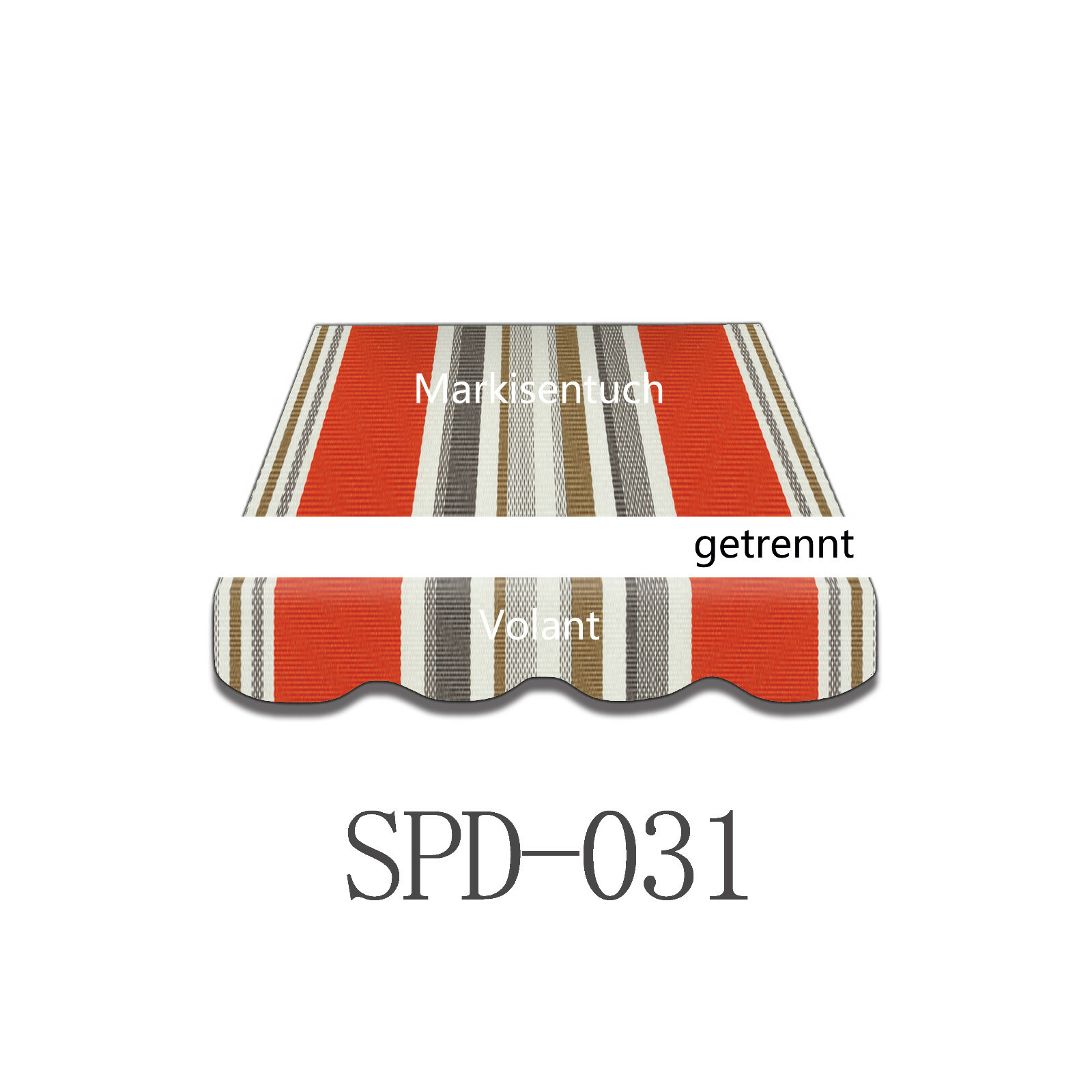 Leudus Markisenstoff Mit Volant Für 4,5 X 3 M Markisen-Ersatzstoff Markisentuch Markisenbespannung Markisentuch Sonnenschutz Fertig Genäht Maß Tuch 4,38 X 3 M Volant 4,38 X 0,21 M Design SPD036