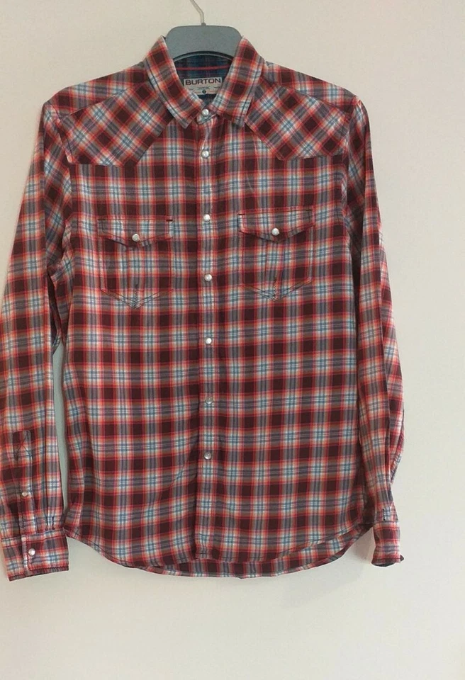 Burton London Longsleeve  Mens Plaid Multicolour Shirt Uk Small 100% Cotton  - Image 2 of 4