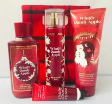 WINTER CANDY APPLE MIST CREAM SHOWER GEL GIFT BAG SET BATH & BODY WORKS