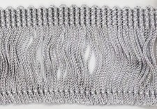 2 inch Chainette Fringe Trim 27 Yards Pack in color Silver Grey