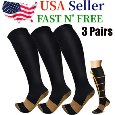 Unisex Circulator Moderate Compression Socks Swelling Edema 20-30 Mmhg Knee High