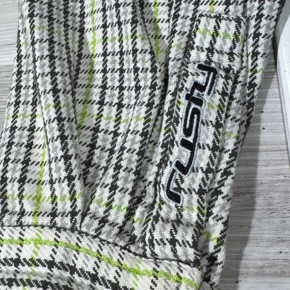 Camisa oxidada vintage para hombre L manga larga franela surf Y2K a cuadros playa trasero solapa Foto 2 de 4