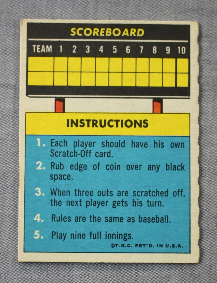 Tarjeta de béisbol rascada Hank Aaron HOF 1970 Topps Play Baseball - sin rayar Foto 2 de 3