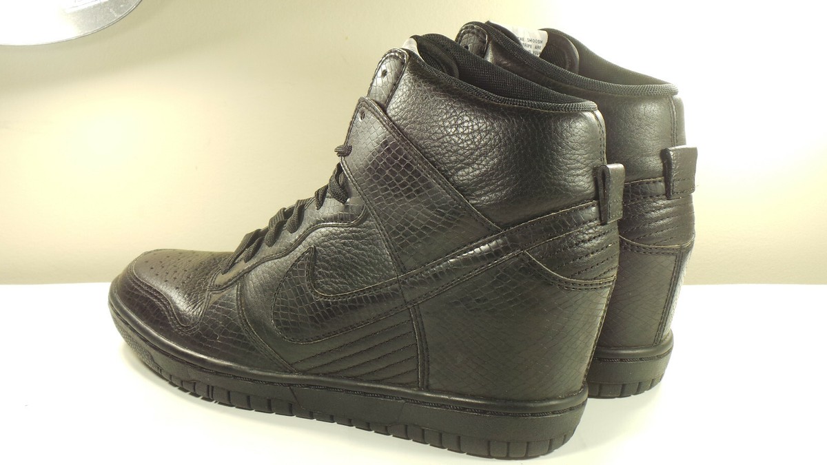 NIKE 2013 DUNK SKY HI HIDDEN WEDGE SNAKE BLACK 7.5 VINTAGE FORCE
