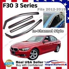 For BMW F30 3 Series 2012-2019 In-Channel Vent Window Visors Guard Deflectors