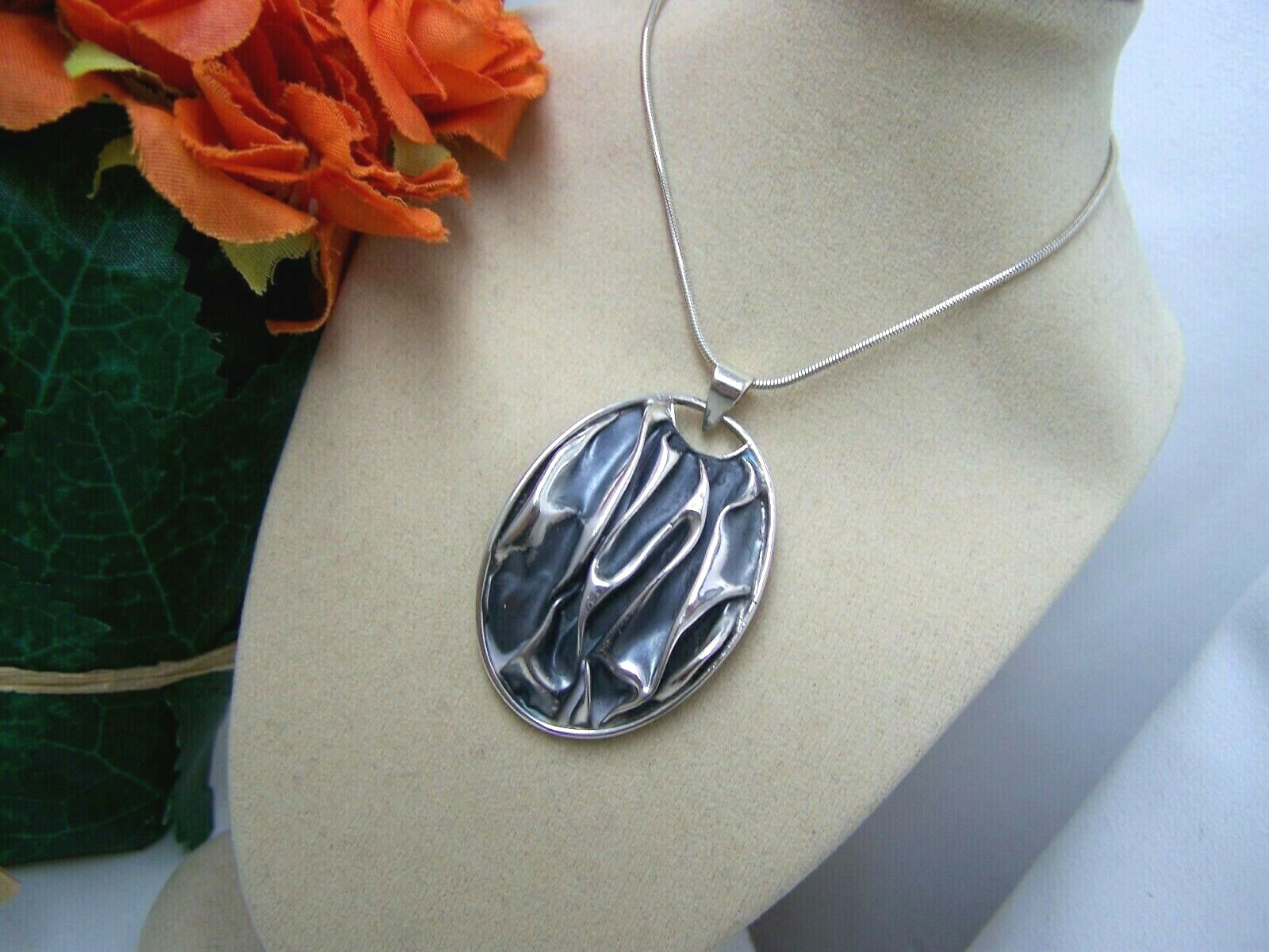 SUPERB SOLID STERLING SILVER LARGE BIG MODERNIST … - image 1