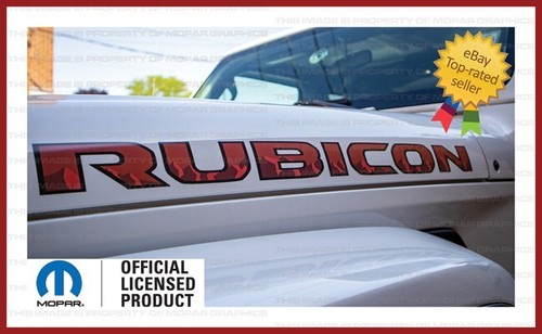 18 - 25 Jeep Wrangler RUBICON Hood Decals Stickers JL mountain red black FJ3M0 - Picture 3 of 4