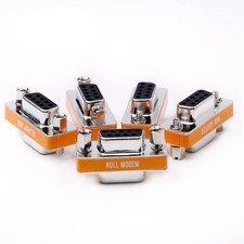 DB9 Null Modem Female to Female Slimline Serial Port Data Adapter 5 PCS