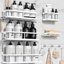 Shower Caddy, 100 Rustproof Shower Organizer with Soap Holder, 6 Pack Large Cap