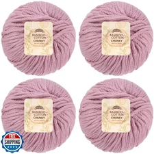 JubileeYarn Bamboo Cotton Chunky Yarn - 100g/Ball - Cotton Candy - 4 Balls
