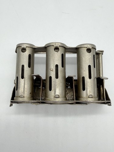 Vintage Metal 3 Barrel Coin Change Dispenser Clips on Belt