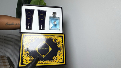Versace Pour Homme 3 Pc Fragrance Gift Set EDT Spray, Body Wash & Lotion