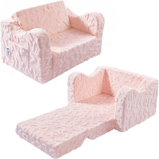 Toddler Couch, 2-In-1 Convertible Kids Chair to Lounger Bed, Baby Sofa for Toddl