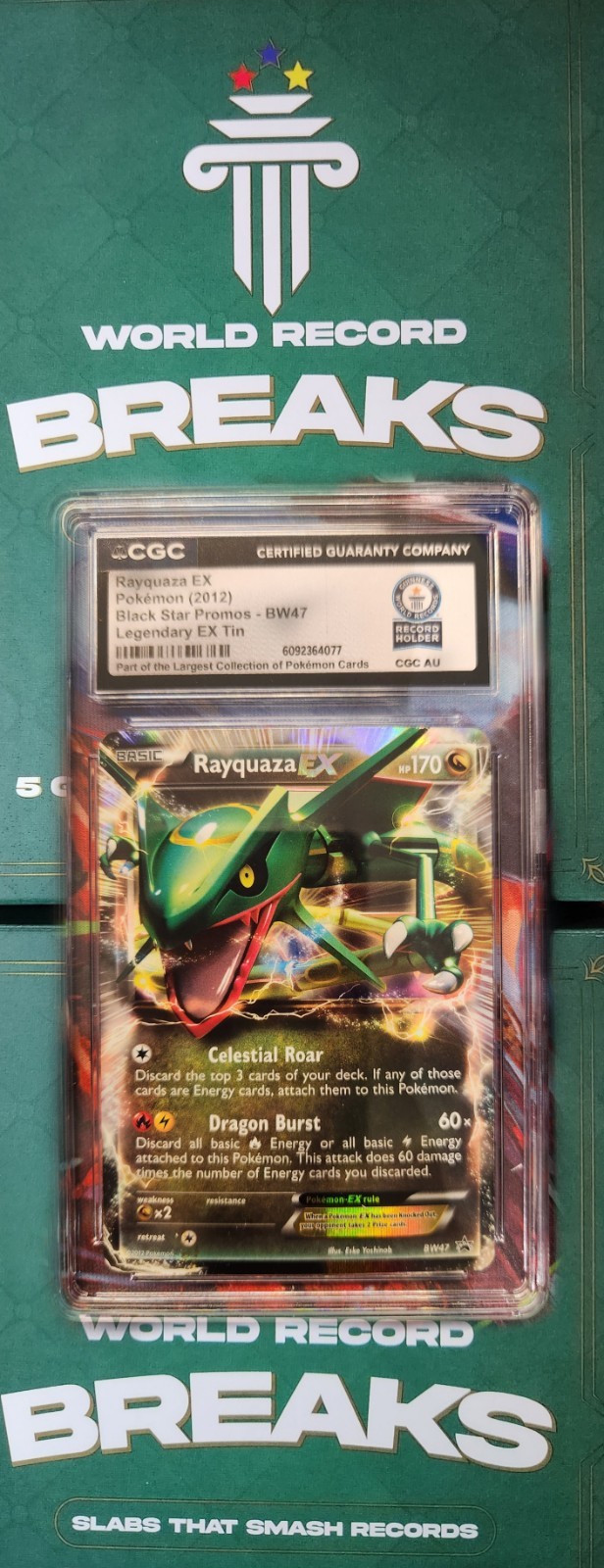 World Record Breaks CGC Pokemon cards Rayquaza EX BW47 Black Star Promo 2012