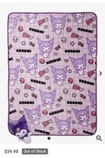 Kuromi Sanrio Throw Blanket Purple All Over Print 46 X 60