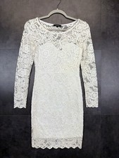 Ambiance Womens Dress White Lace Long Sleeve Size S