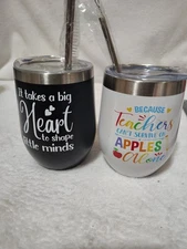 Set Of 2 Travel Cups With Straws