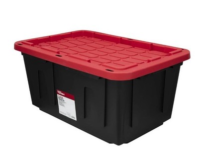 Hyper Tough Large Storage Bin, 27 Gallon Plastic Storage Container with Snap-On