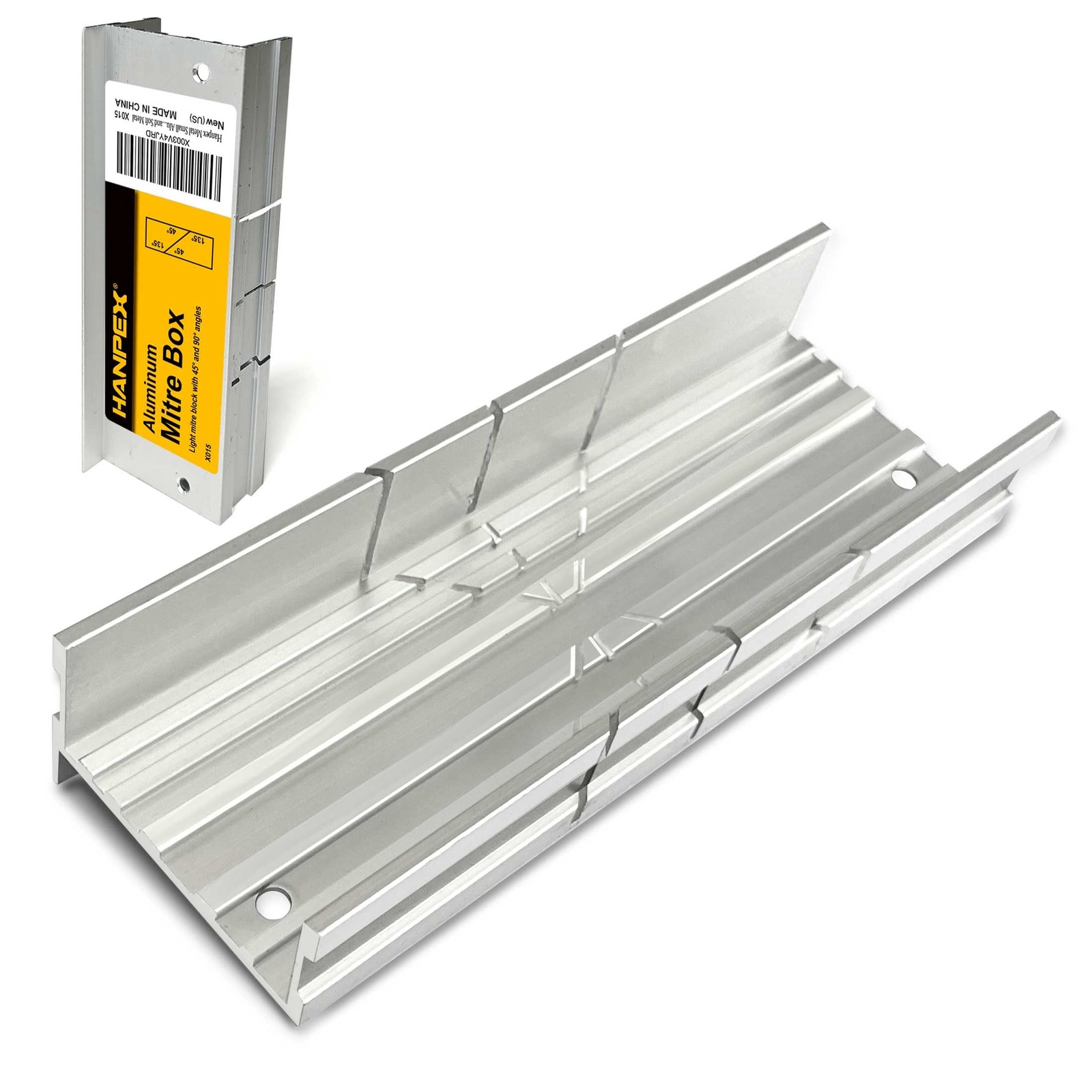 Hanpex Metal Small Aluminum Miter Box 5.3 Inch 5.3inch-Mitre Box, Silver