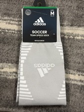 Adidas Soccer Team Medium Over The Calf Aeroready Light Gray White Socks 18