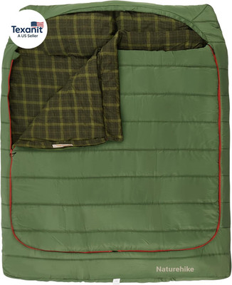 Flannel Sleeping Bag for Adults with Pillows, Doublewide Two Person Sleeping Bag