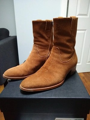 Hedi Slimane X Saint Laurent Paris FW14 Suede Cowboy Wyatt Boots - US 9 / EU 42