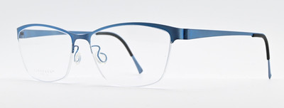 LINDBERG Brille 7280 52-14 T410 135 Col 20 Strip Titanium Metallic Blau Halbrand