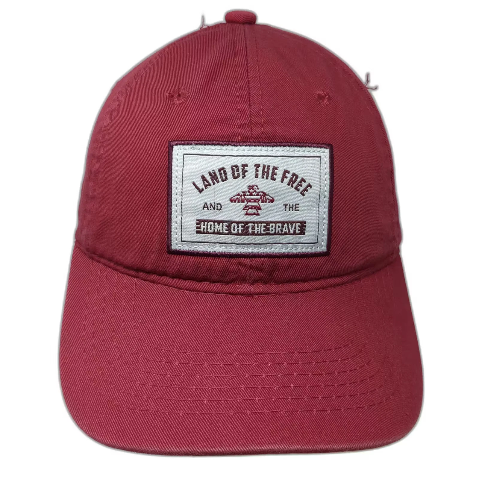 Outdoor Cap Red White Snapback Cap OS Patriotic Distressed Patch Adjustable Hat
