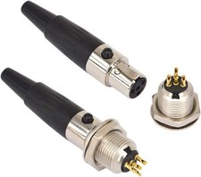 onelinkmore 4 Pin Mini XLR TA4F Male Female Panel Mount Socket 4