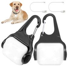 Dog Lights for Night Walking, Clip on Collar Light - 3 Modes, USB-C White
