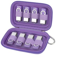 Flash Drive Case USB Storage Case, Thumb Drive Holder, Holds 8, Black