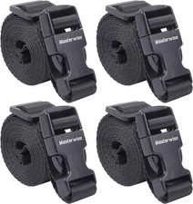 Buckle Straps with Clips, Adjustable Nylon 6  x1, Black