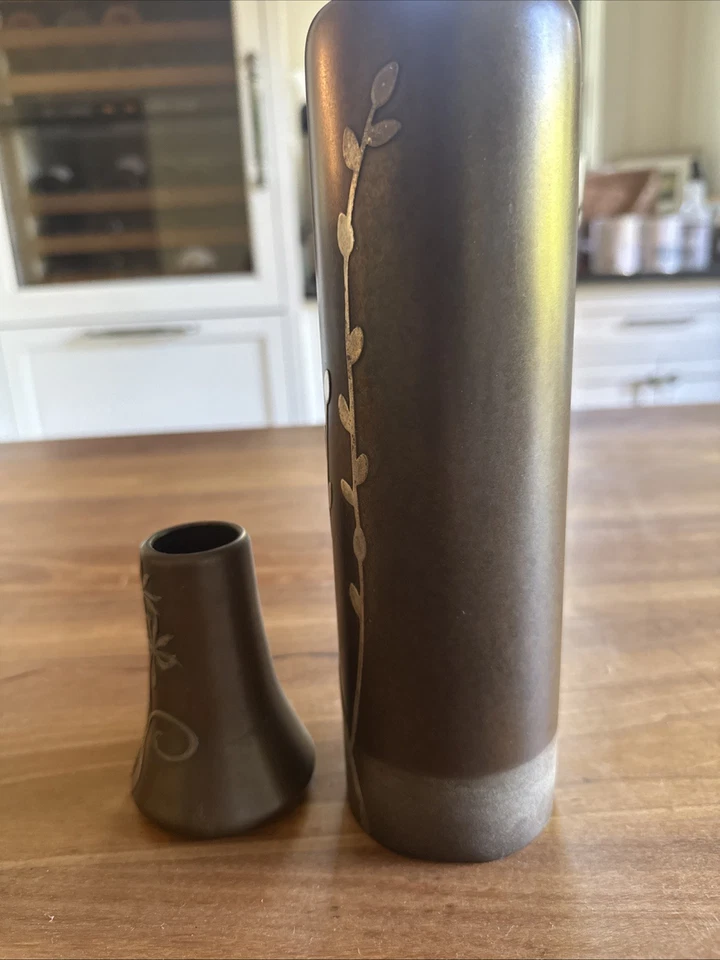 2 vasos de prata sobre bronze Art Deco Heintz - Imagem 4 de 4