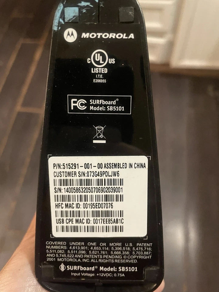 MOTOROLA  SURFboard - Model SB5101U Modem - With Power Supply Cord! Used - Image 4 of 4