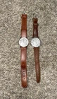 (2) Timex Quartz Watch, Leather Band- Used, Not Working