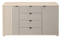 Kommode Flurschrank 2 TüRen 4 Schubladen Basalt Riva Eiche Dekor 149 X 84 Cm
