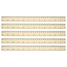 12 Inch Wooden Rulers, 12Pcs Drafting Ruler Measuring Tools for Office Wood