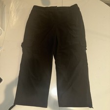 83. Zenergy By Chico's Pants Women's Sz 1 8 M Black Cargo Pockets Ruched Hem