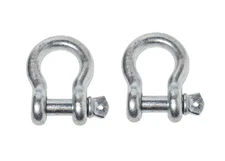 2x 1" Galv D Ring Bow Shackle Screw Pin Clevis Rigging Towing WLL 8.5Ton 18500lb